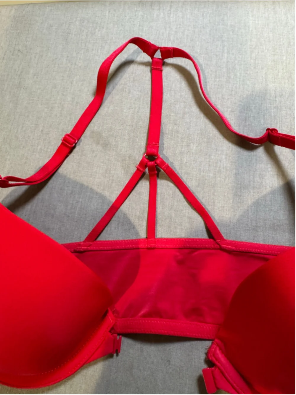 Women's Victoria's Secret Red Demi Push-up Racerback Front Close Bra Size 34C